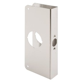 Prime-Line U 9587 Stainless Steel Lock and Door Reinforcement Plate for 1-3/8 In. Thick Doors, Stainless Steel Finish (Single Pack)