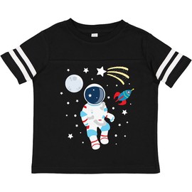 inktastic Astronaut The Moon Spaceship and Shooting Star Toddler T-Shirt 4T Football Black and White 29bd1