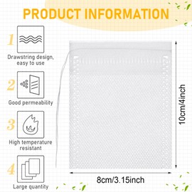 1000 Pcs Tea Bags for Loose Leaf Tea Filter Bags Disposable Empty Tea Bags for Loose Leaf Tea with Drawstring for Spice Sachet Bath Cooking (3.15 x 4 Inch)