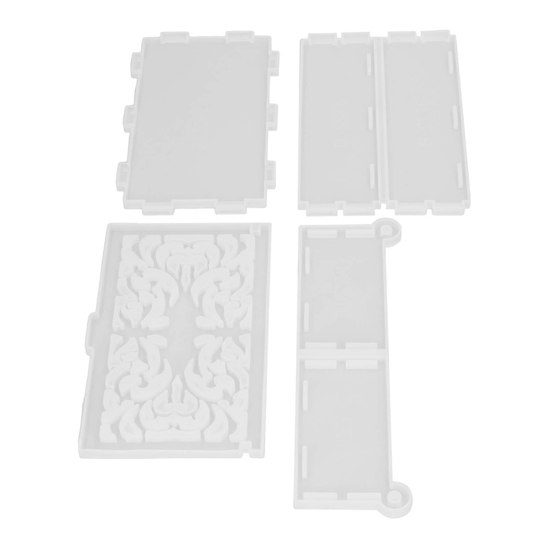 4pcs Storage Box Resin Mold DIY Production Patterned Hollow Flip