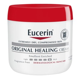 Eucerin Crema curativa original, crema corporal sin fragancia para piel seca, tarro de 16 onzas (paquete de 1)                                        