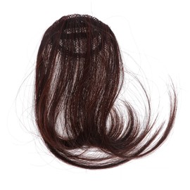 Vaguelly Fashion Clip in Hair Bangs Dark Brown Heat Resistant Extensions for Women Realistic Look Restyle with Scissors Curling Versatile Clip in Fringe Hairpieces