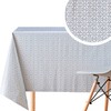 KP HOME Wipe Clean Tablecloth Grey PVC Table Cover -