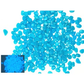 Hayodo Glow in The Dark Garden Pebbles Stone for Walkway Yard and Décor (Blue 200Pcs)