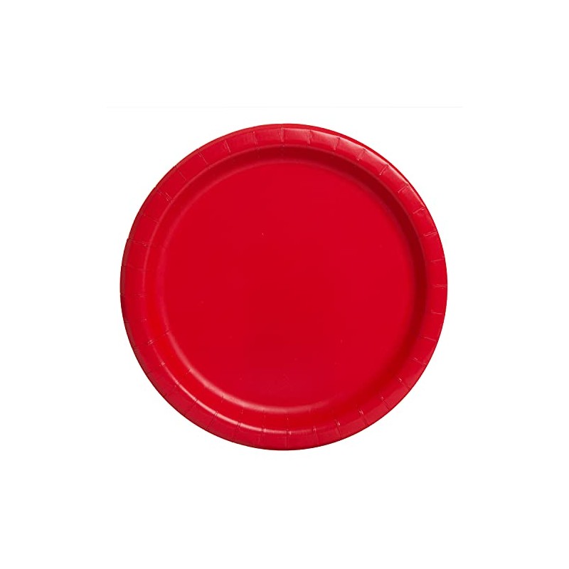 Unique 31453EU Eco-Friendly Paper Plates-23 cm-Red Colour-16 Count (Pack of