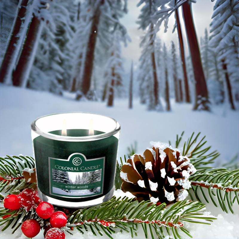 Colonial Candle Winter Woods Scented Jar Candle, 2 Wick, 3.5