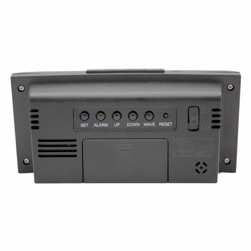 FISHTEC Funkwecker in Holzoptik, mit Display mit Hintergrundbeleuchtung