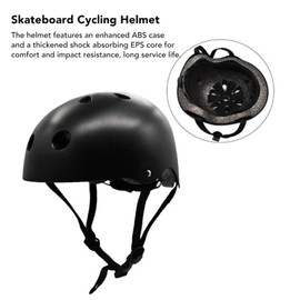 Skateboard Cycling Helmet ABS EPS Adjustable Electric Scooter Safety Helmet for Kids Black L