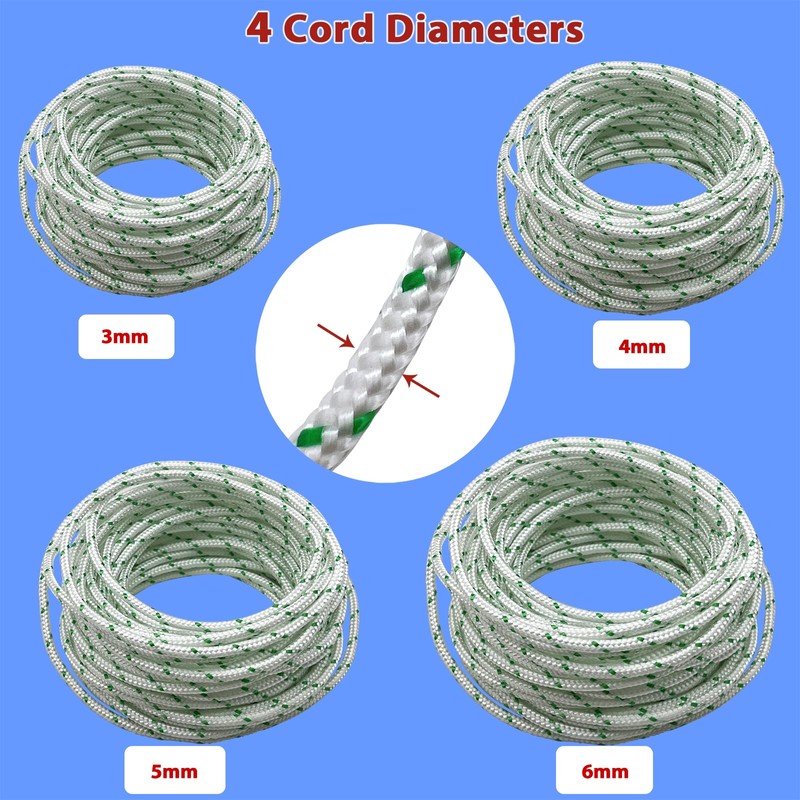 10 Meters 6.0mm Recoil Starter Rope Gas Engine Pull Starter