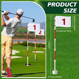 Burbell 2 Pack Golf Flag Stick 6ft Putting Green Flag Golf Hole Cup Pole Pin Numbered Flags for Driving Range Backyard Yard Putting Green and Chipping Greens Gifts