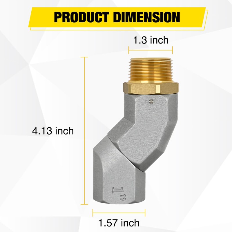 Nilight 1" NPT Fuel Hose Swivel, 360 Rotating Connector for