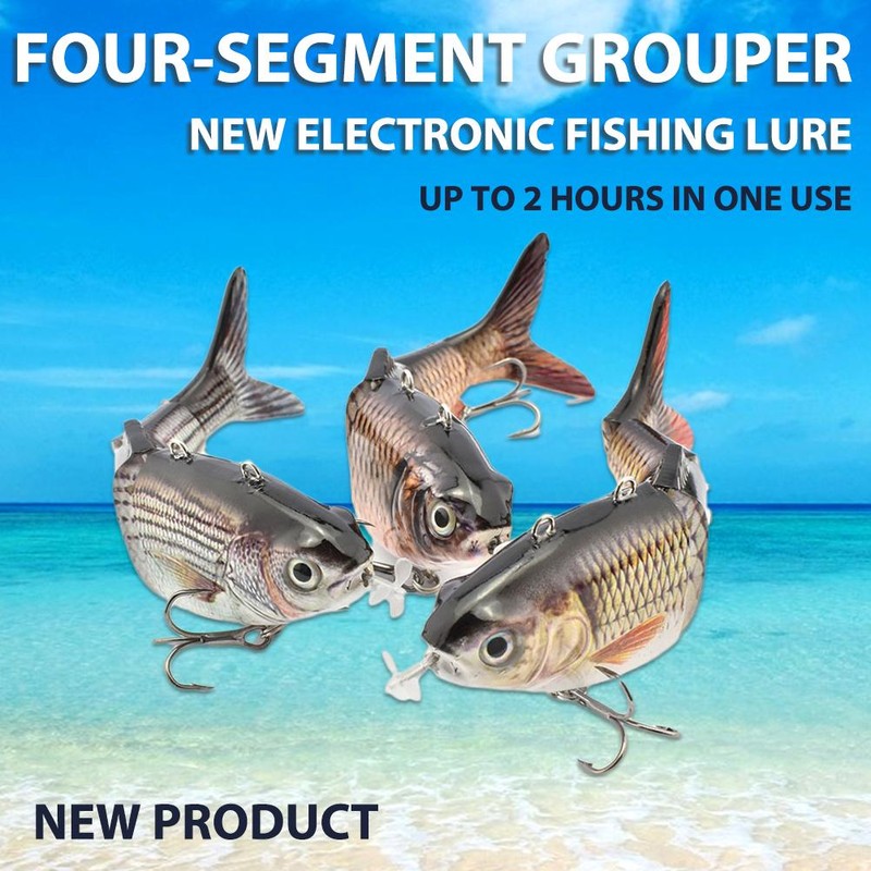 Robotic Swimming Fishing Electric Lures USB Rechargeable Lures Multi Jointed