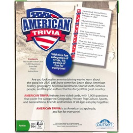 Outset Media 18019 American Trivia Game, Colourful Box