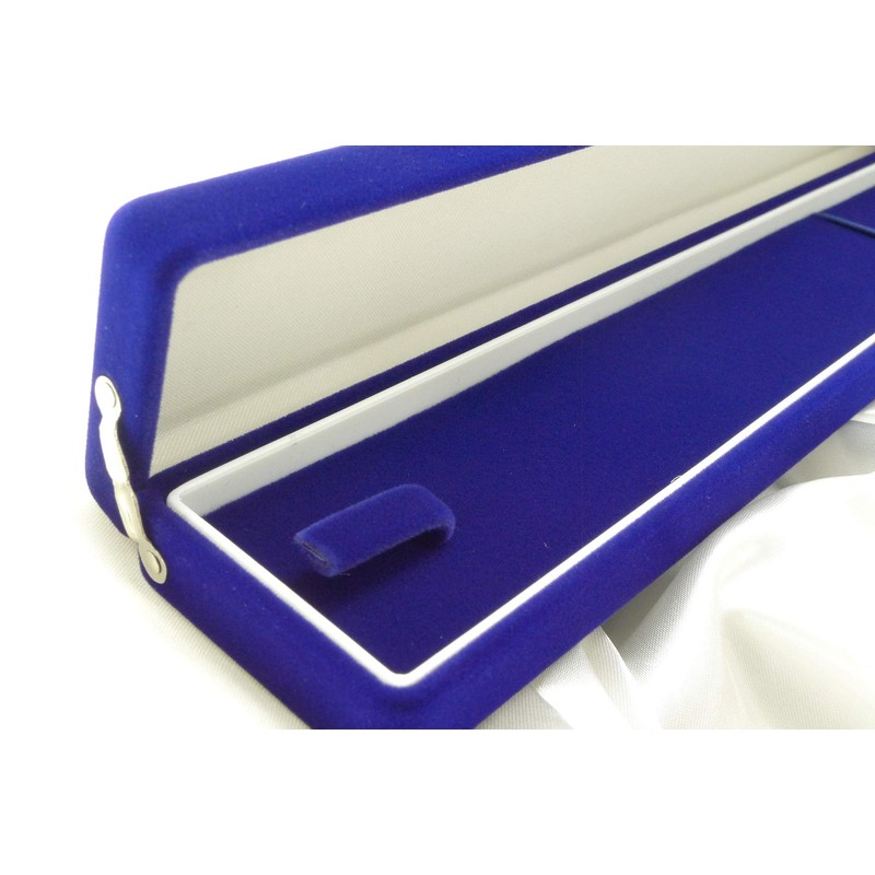 Necklace Case, Velour Style, Jewelry Case, Blue, Storage, Cosmetics Box,