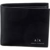 Armani Exchange Men's Essential, Plain, Printed Logo Bi-Fold Wallet, Black,