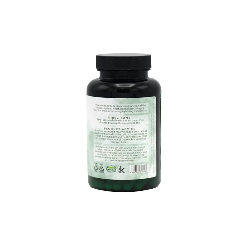 Vitamin B1 Thiamine HCl Capsules - 250mg of B1 Thiamine