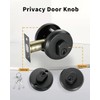 Double-Sided Keyed Round Deadbolt Lock - Matte Black, Exterior Door