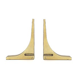 Cast Iron Geometric Decorative Bookends, Round Geometry Theme Shelf Decor, Heavy Duty, Set of 2 Gold