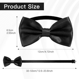 KIYFXA Black Bow Ties for Men Tuxedo Black Bow Tie Mens Boys Bow Tie Clip on Bow Tie for Bow Ties Costume Toddler Bow Tie Pre Tied Bowtie Adjustable Wedding Birthday Favor