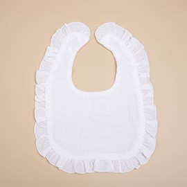 7 Pieces 100% Cotton Gauze Baby Bandana Soft Adjustable Baby Bibs Cotton Teething and Drooling Bibs (white)