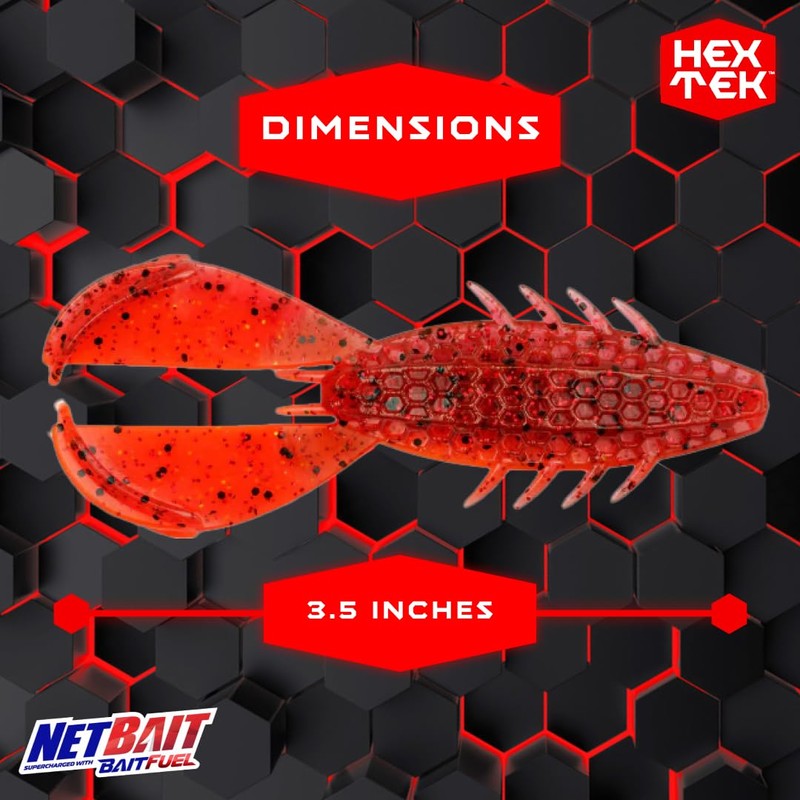 NetBait HexTek Supercharged with BAITFUEL 3.5'' The Rascal - Fire