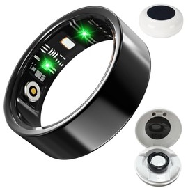 Smart Ring, Heart Rate and Blood Pressure Rings for Women Men w/Sleep Blood Oxygen Monitor IP68 Waterproof Fitness Tracker Ring Pedometer Calories Step Counter, Black #11