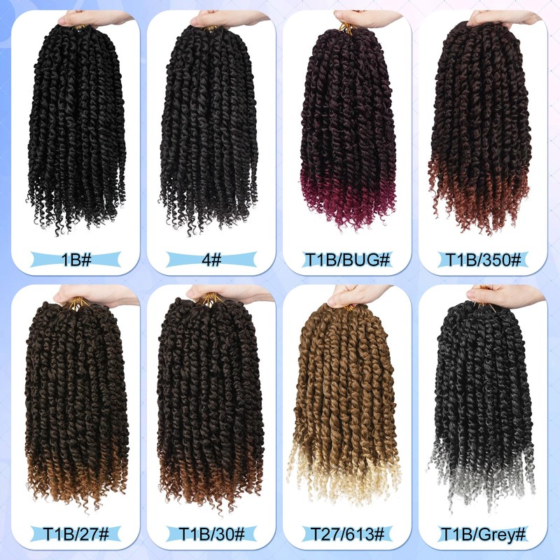 BARSDAR Passion Twist Crochet Hair, 12 Inch 8 Packs Pre-twisted