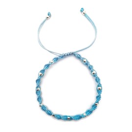 MYSTIC JEWELS Kabbalah Coloured Wire Bracelet with Balls, Amulet, Evil Eye, Good Luck, Turquoise, No metal