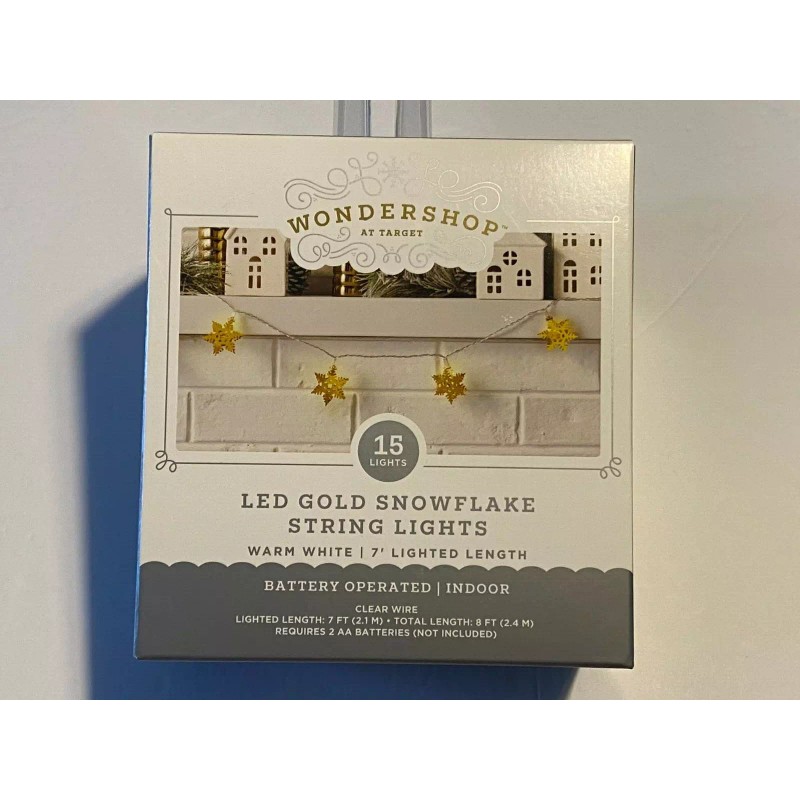 Wondershop at Target LED Gold Snowflake String Lights Warm White