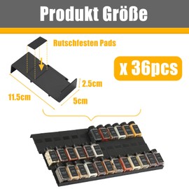 Famhap Gewürz Organizer Schublade, 36 Stück Patchworkable Gewürzregal Schublade, Küchen Organizer schublade für Gewürzgläser, Spice Rack Schublade für Gewürze Aufbewahrung
