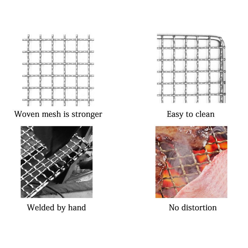 DZRZVD-The Bushcraft Foldable Backpacker's Grill Grate-Welded Stainless Steel Mesh (Upgrade