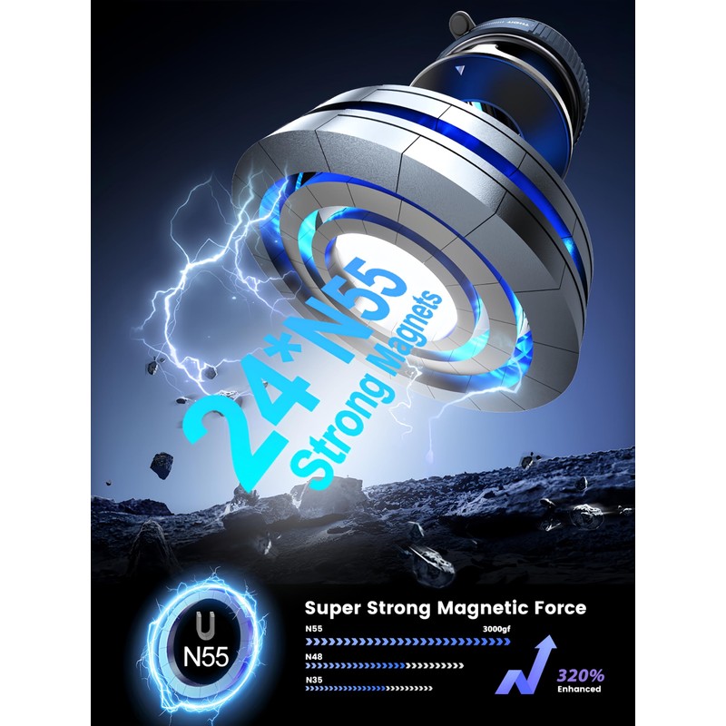 snanlen Upgraded 360° Vacuum Magnetic Phone Holder, Magnetic Car Phone