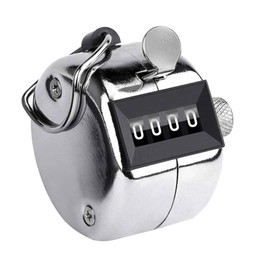 ​Tally Counter, 4 Digit Display Metal Mechanical Clicker Lap Counter Metal Hand Tally Counters Clicker for Counting,Golf Scoring,​Sport Stadium Coach Referees School Event