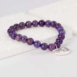 Sloth Gifts for Women Sloth Bracelet Sloth Jewelry Sloth Charm Purple Agate Beads Sloth Gifts for Girls (Purple sloth gift)