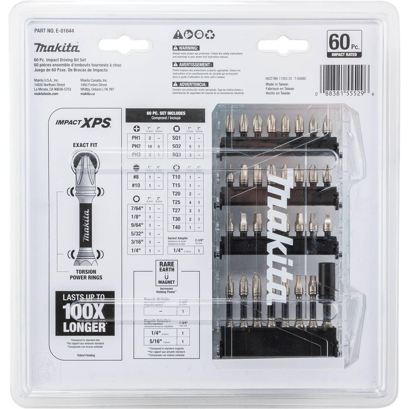 Makita E-01644 Impact XPS 60 Piece Impact Bit Set