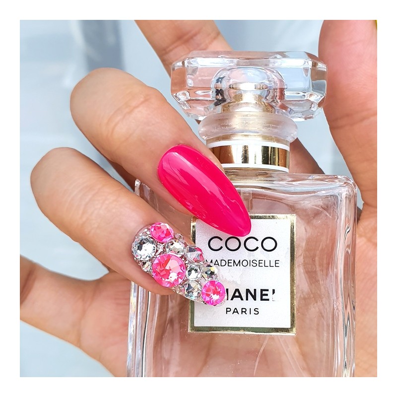 Summer sniper (lemon, pink, blue) handmade nail tips - Ballerina