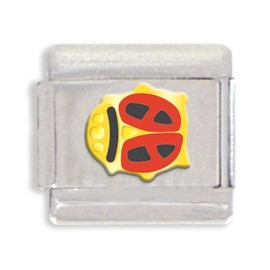 Clearly Charming Ladybug Italian Charm Bracelet Link