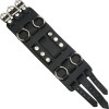 FindingKing Wide Black Leather Tri Clasp Cuff Wrist Watch Band