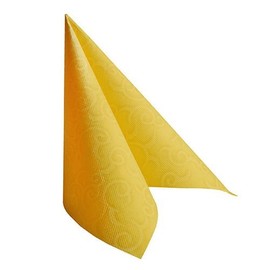 50 Royal Collection Napkins 1/4 Fold 40 cm x 40 cm Yellow "Casali" 84881 PAPSTAR Premium Fabric-Like High Quality Stable Good Foldable Decorative Napkins