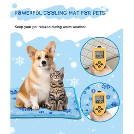 Renjie Dog Cooling Mat Cooling Mat for Dogs & Cats Water Injection Solidifies Technology Indoor Outdoor Dog Pad for Summer, Easy to Clean