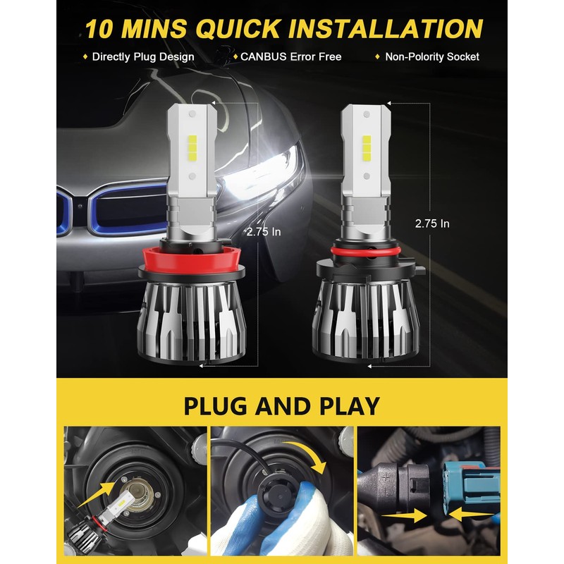 ETOILUMI 6PCS Ram High Low Beam Fog Light Bulbs Combo