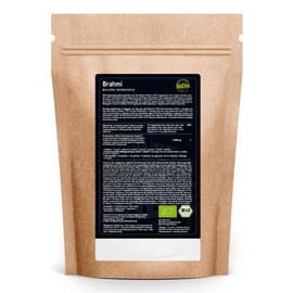 Brahmi Capsules Organic | 180 Capsules | 500mg per Capsule | Bacopa Monnieri | Memory Plant | Vegan | Without additives | Bottled and Controlled in Germany | Biotiva