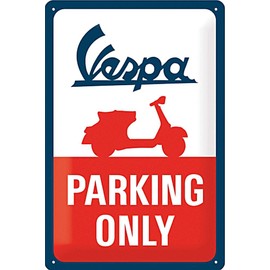 Nostalgic-Art Retro tin sign, 7.9" x 11.8", Vespa – Parking Only – Gift idea for scooter fans, made of metal, vintage design