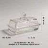 QIANCHANG Glass Butter Dish with Lid for Countertop, Clear Crystal