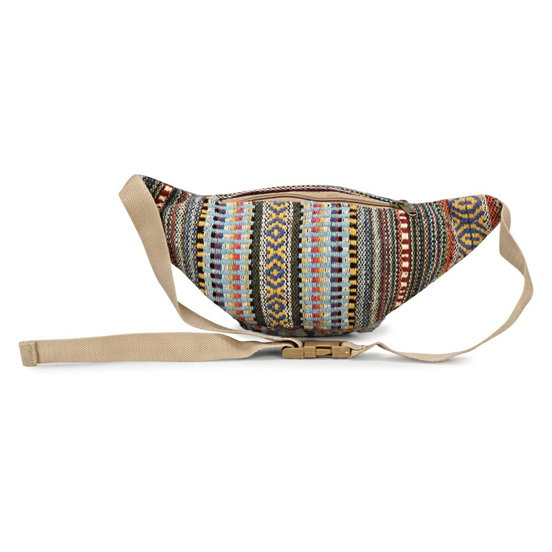 Hemp Fanny Pack,Adjustable Waist and Multiple Pockets,Waist Bag & for