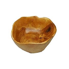 THY COLLECTIBLES Wooden Deep Bowl Handmade Storage Natural Root Wood Crafts Bowl Fruit Salad Serving Bowls (Medium 9"-11")
