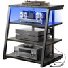 armocity 4-Tier AV Media Stand with Power Strips, Corner TV