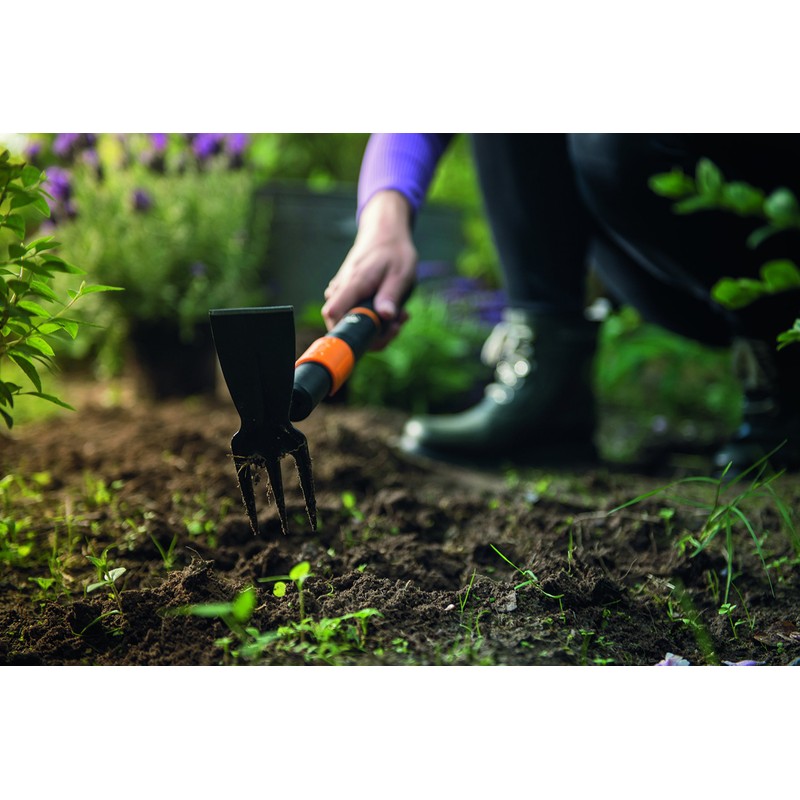 Fiskars QuikFit Double Hoe, Tool Head, Length: 18.5 cm, Steel