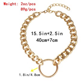 CIBIRICH Chunky Necklaces for women Punk Chain Multilayer Statement Collar Necklace Gold