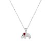Cute Elephant Cubic Zirconia Silver Plated Pendant Necklace for Women